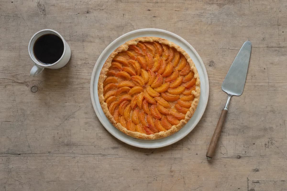 Tarte aux abricots, vu de dessus