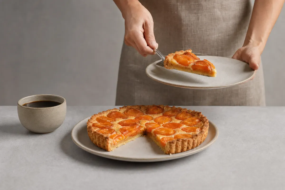 Tarte aux abricots, le service