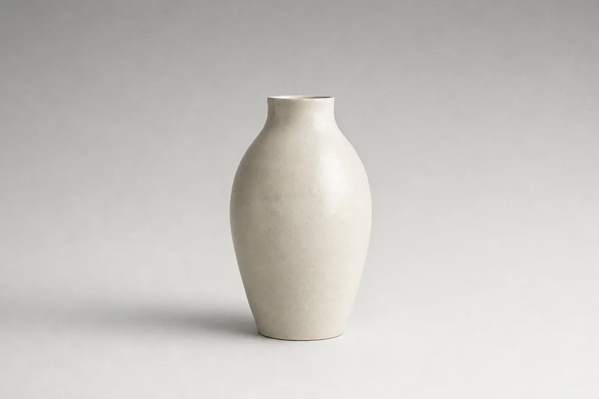 Vase en céramique, packshot sur fond neutre