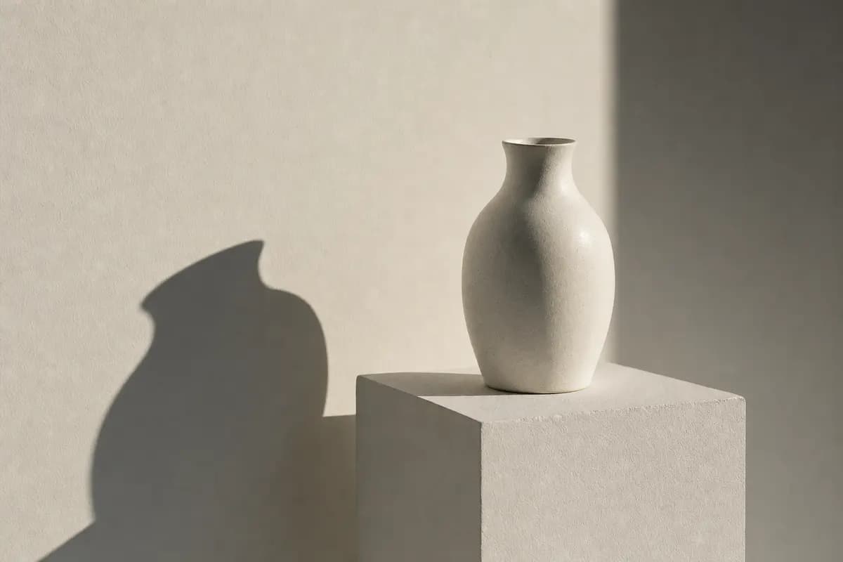 Vase en céramique, mise en scène