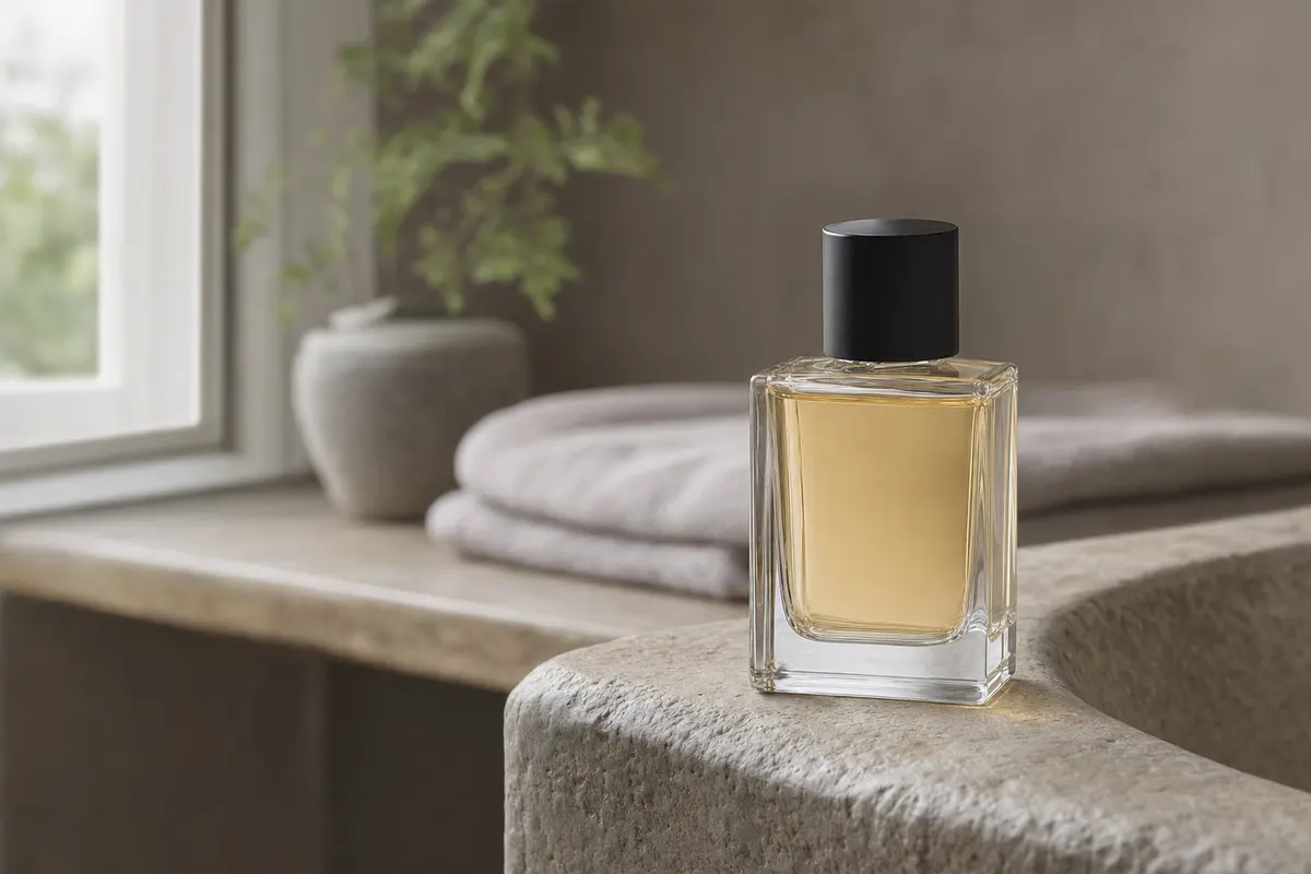 Flacon de parfum, en situation
