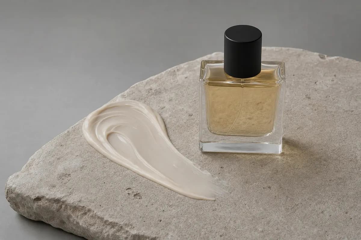Flacon de parfum, la texture
