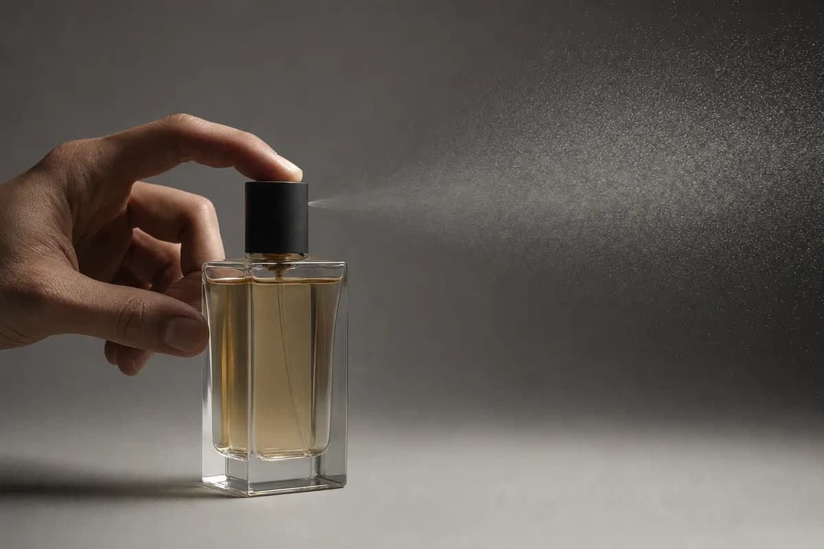 Flacon de parfum, en usage