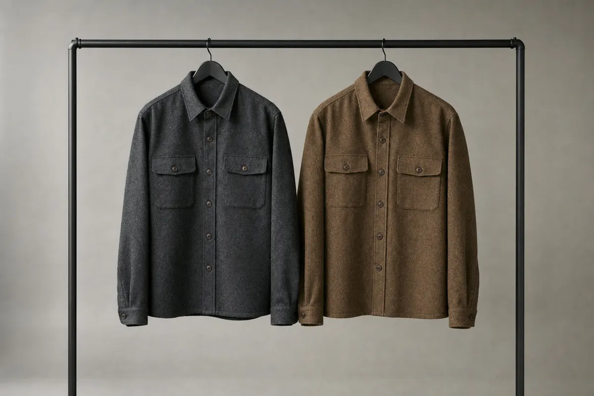 Surchemise en laine, les coloris