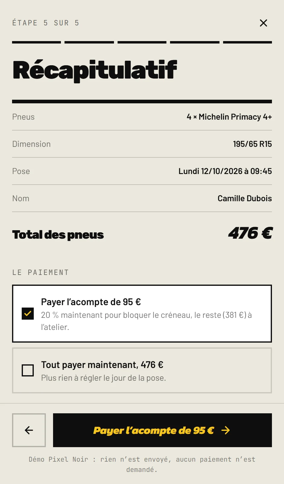 Atelier Gomme, Booking, with a deposit